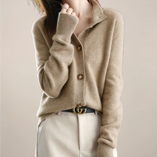Angela | Damen Frühlings Cardigan Mit Kragen Und Knöpfen