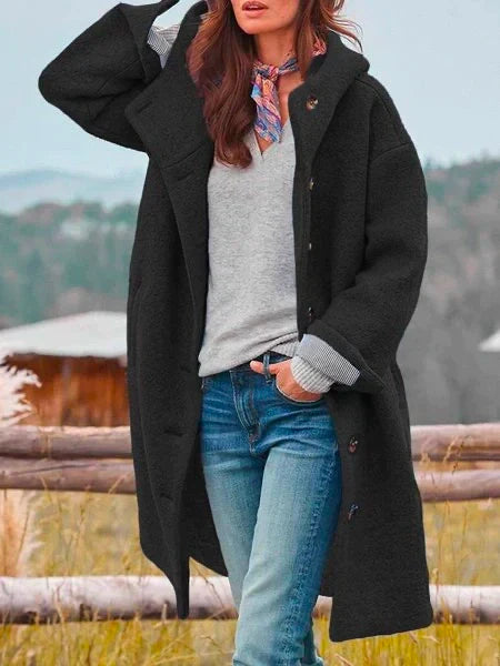 Selina | Damen Oversize Wintermantel mit Knopfleiste