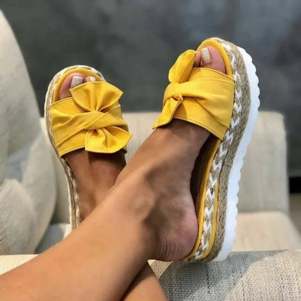 Nadine | Damen Frühlings Schleifen Slip-On Sandalen