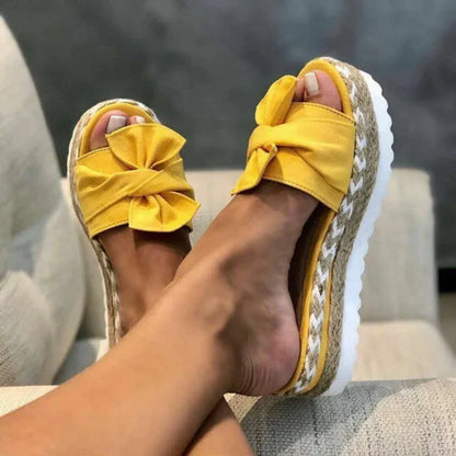 Nadine | Damen Frühlings Schleifen Slip-On Sandalen