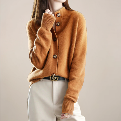 Angela | Damen Frühlings Cardigan Mit Kragen Und Knöpfen