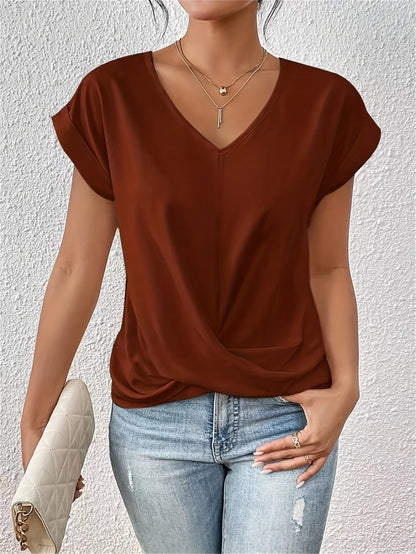 Cleo | Bequemes T-Shirt mit Sweetheart-Ausschnitt für den Alltag