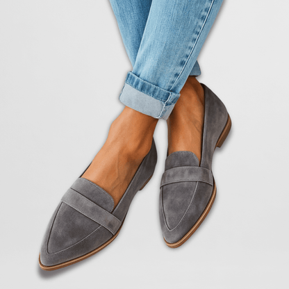 Magdalena | Damen Frühlings Spitz Zulaufende Wildleder Loafer