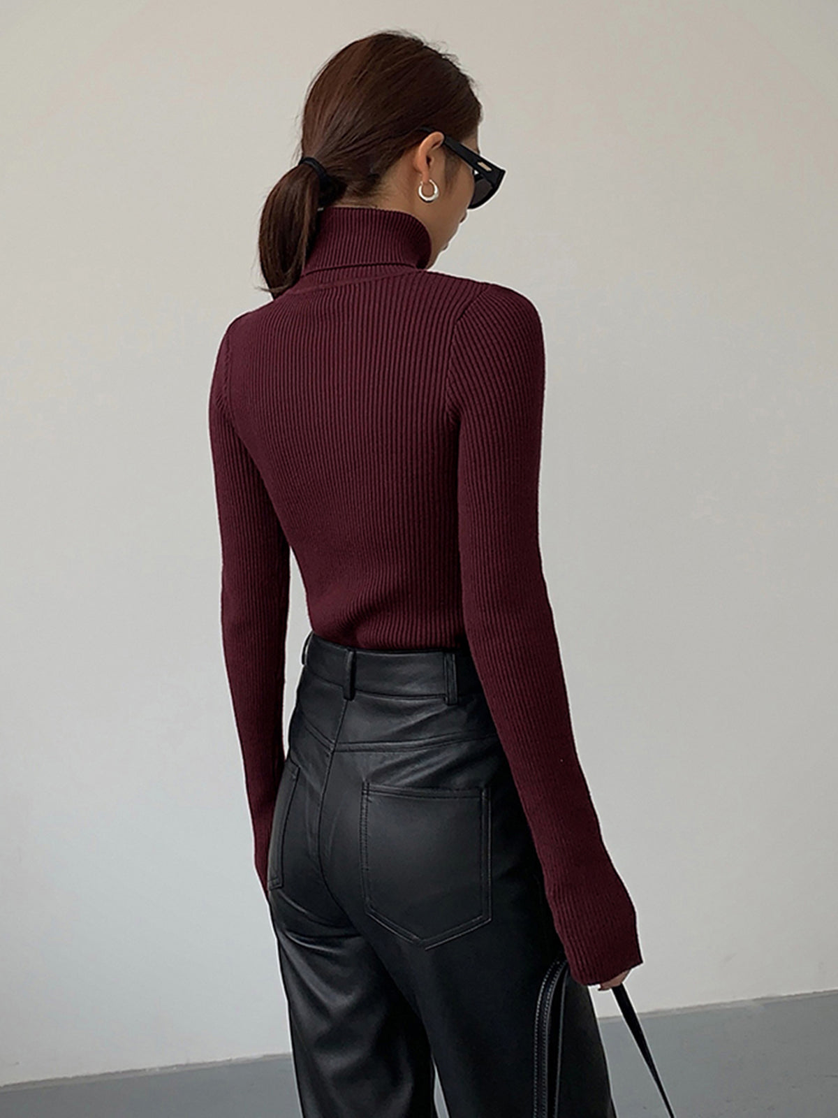 Jennifer | Damen Frühlings Stilvoller Gerippter Rollkragenpullover