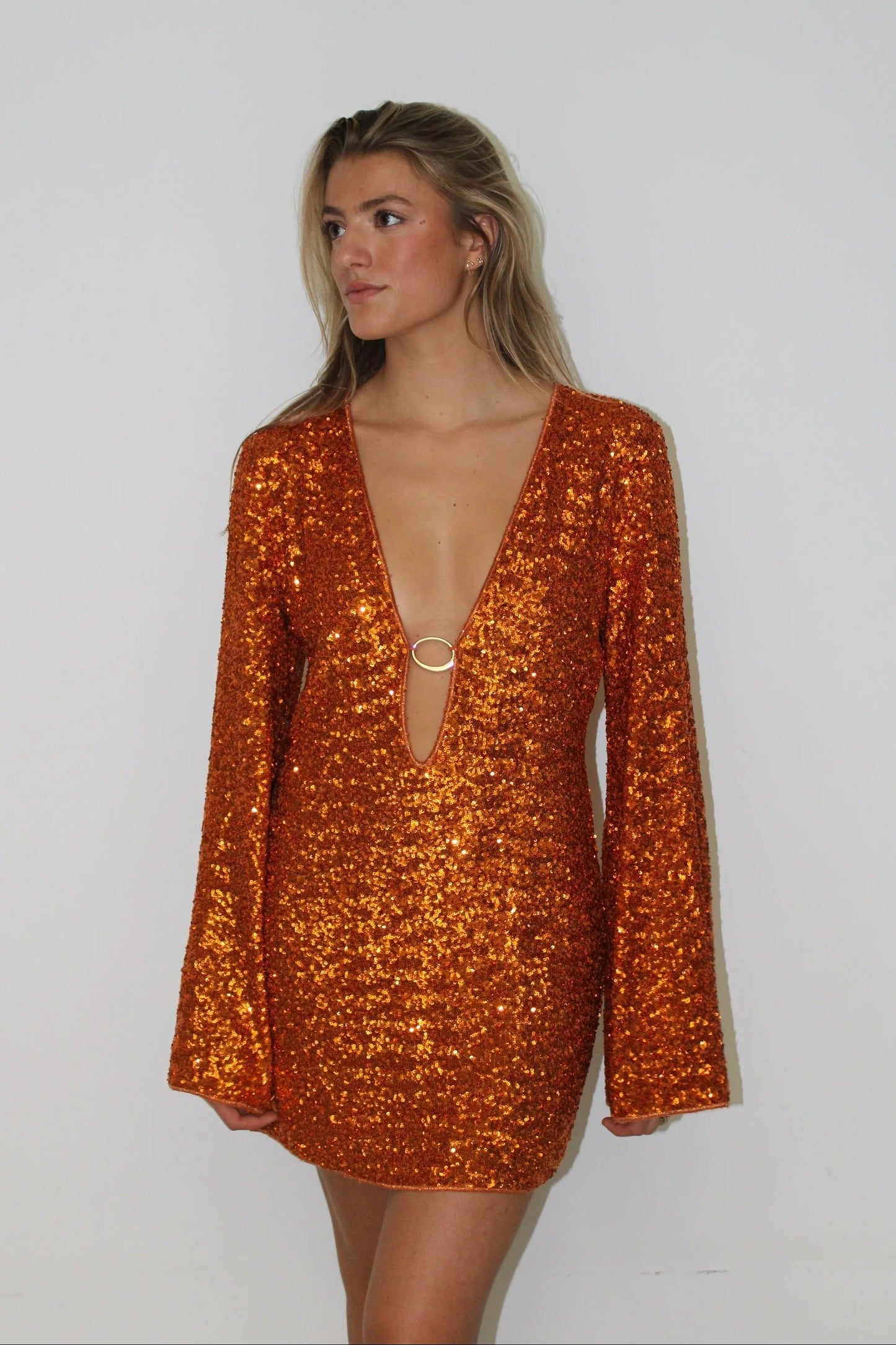 Leilani | Women's Long Sleeve Sequin Mini Summer Dress