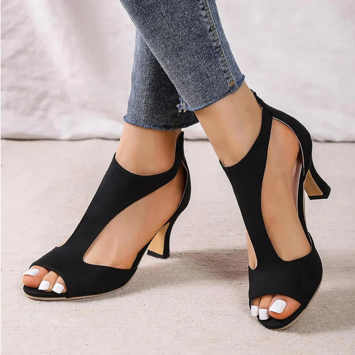 Gabriela | Damen Modische Sandalen mit offenem Zehenbereich und Absatz