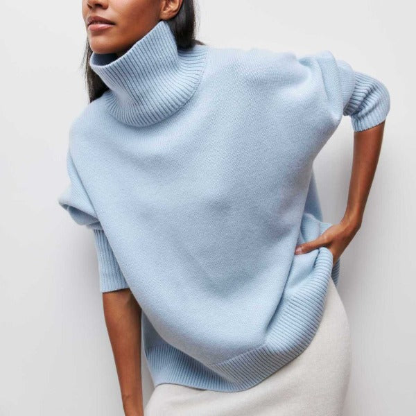 Lilian | Damen Übergroßer Winterpullover mit hohem Kragen