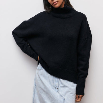 Lilian | Damen Übergroßer Winterpullover mit hohem Kragen