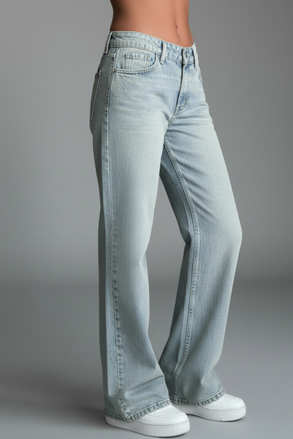 Bettina | Damen Casual Low-Waist Straight-Leg Denim Jeans