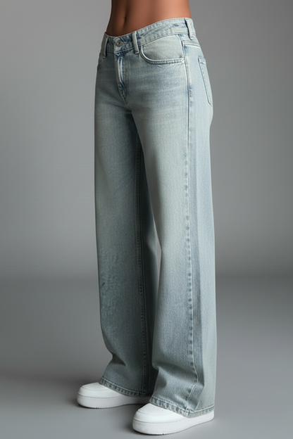 Bettina | Damen Casual Low-Waist Straight-Leg Denim Jeans