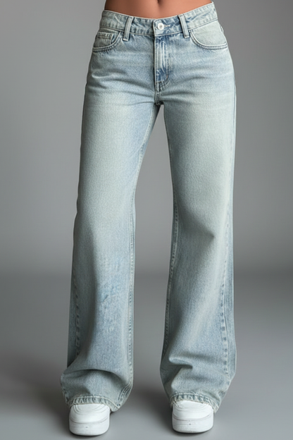Bettina | Damen Casual Low-Waist Straight-Leg Denim Jeans
