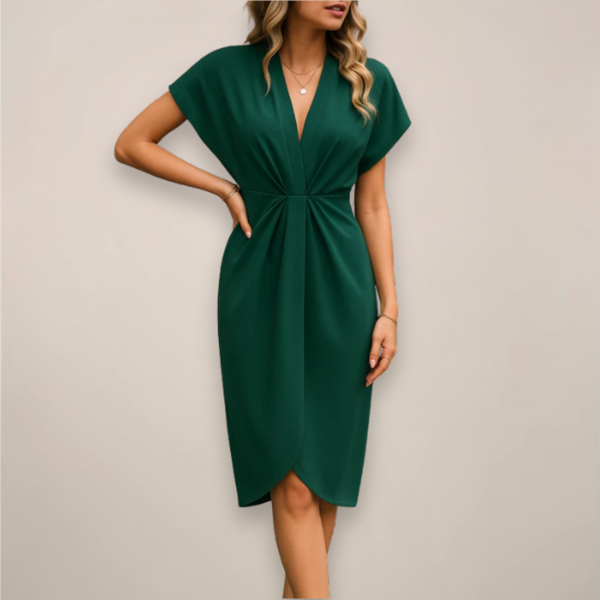 Leonie | Damen Midi-Wickelkleid für besondere Anlässe