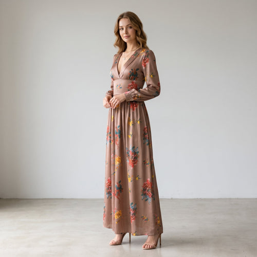 Daniela | Damen Boho Maxi-Kleid mit Rüschen
